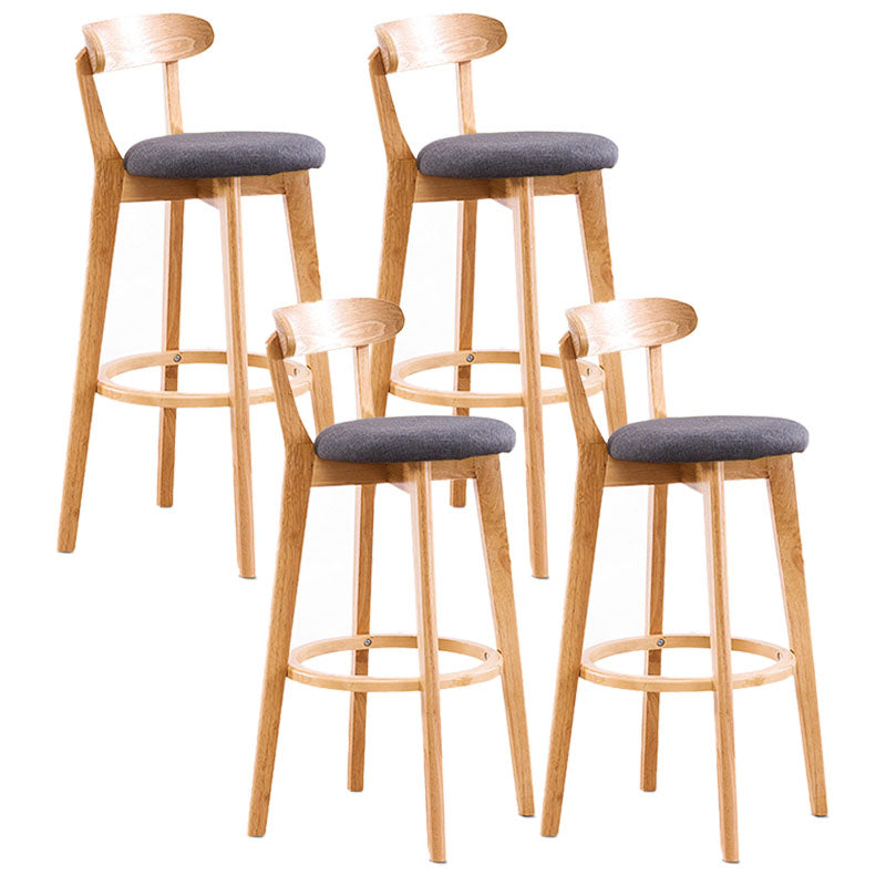 Contemporary Solid Wood Barstool Bristol Bar Stool with Footrest and Low Back
