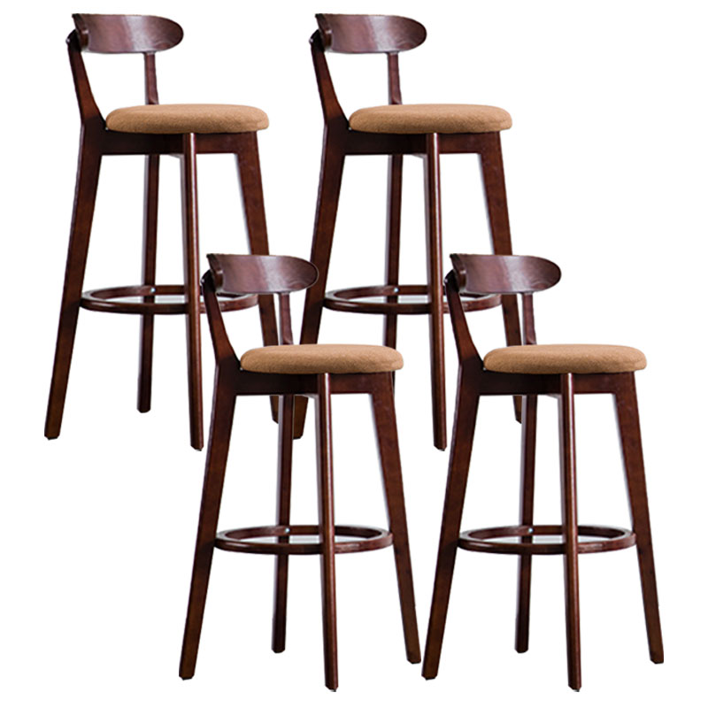 Contemporary Solid Wood Barstool Bristol Bar Stool with Footrest and Low Back
