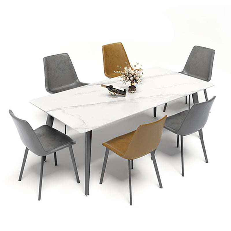 Minimalist 1/4/5/7 Pieces Dining Room Chair Set Sintered Stone Dining Table with Chairs