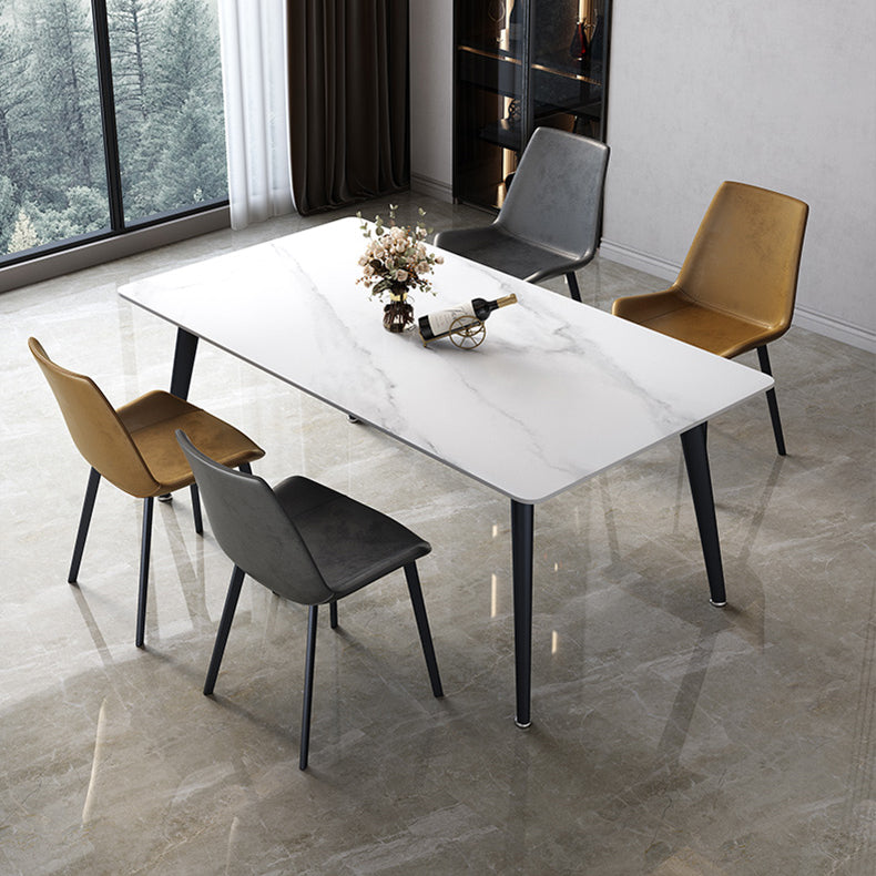 Minimalist 1/4/5/7 Pieces Dining Room Chair Set Sintered Stone Dining Table with Chairs