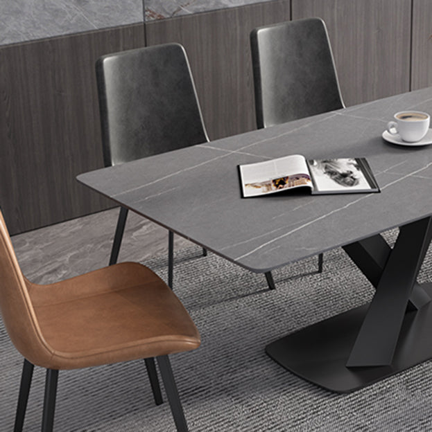 Style de créateur 1/4/5/6/7 Pièces Ensemble de table de salle à manger Rectangle