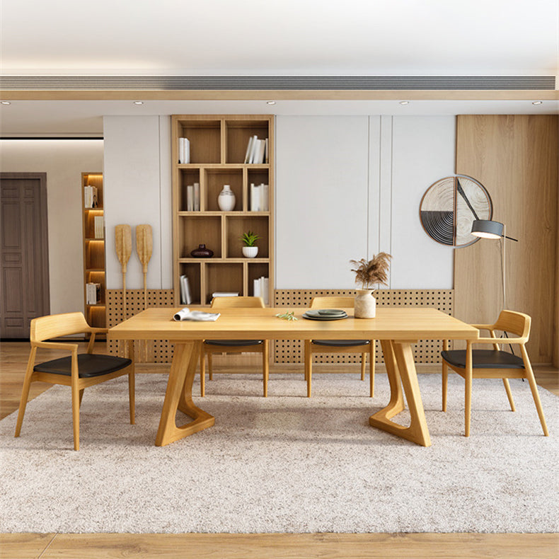 1/2/5/7 Pièces en bois Ensemble de table à manger contemporaine en bois avec chaises en bois