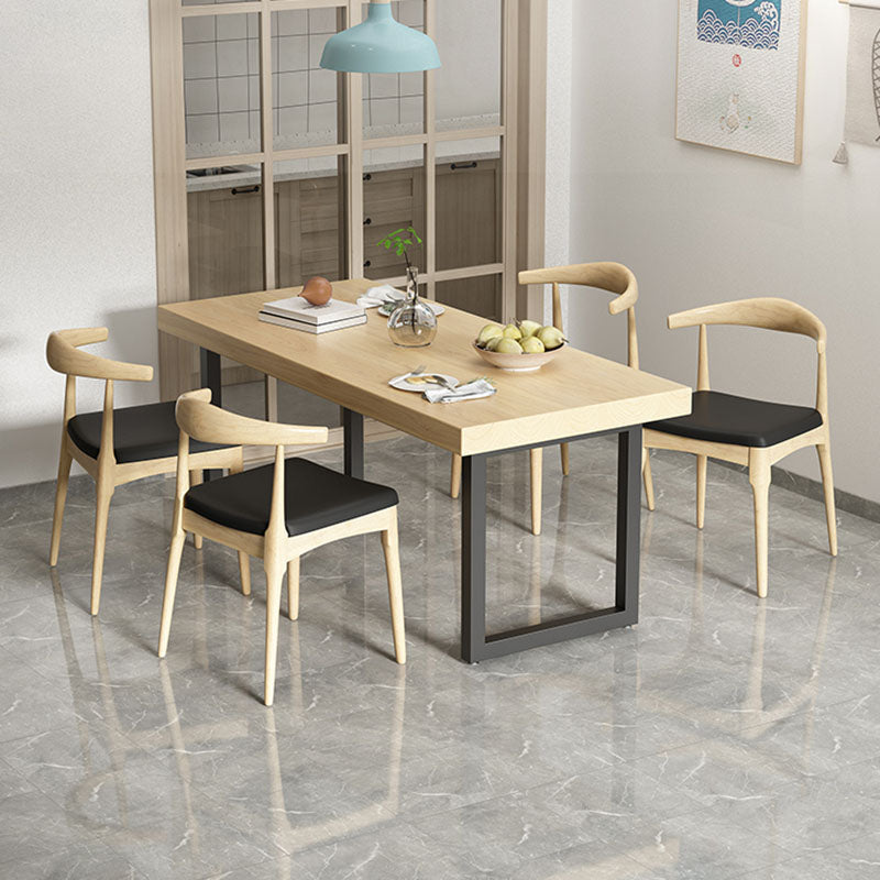 Industrial Solid Wood Dining Set 1/4/5 pieces Double Pedestal Table in Natural