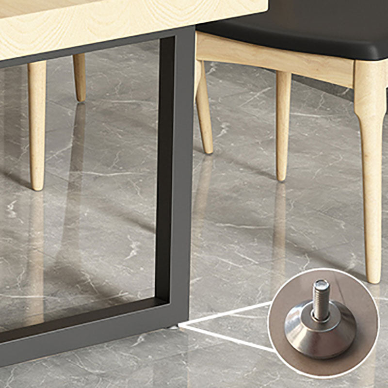 Industrial Solid Wood Dining Set 1/4/5 pieces Double Pedestal Table in Natural