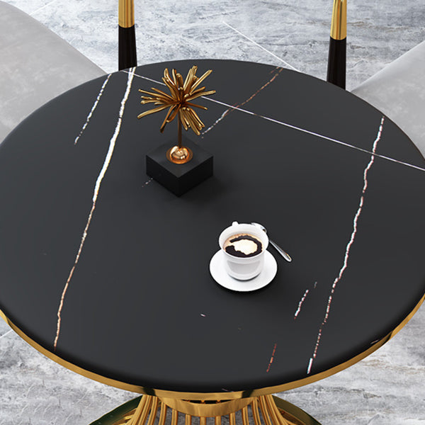 Glam 1/4/5 Pieces Dining Set Gold Base and Stone Top Table Kitchen Set for Dining Room