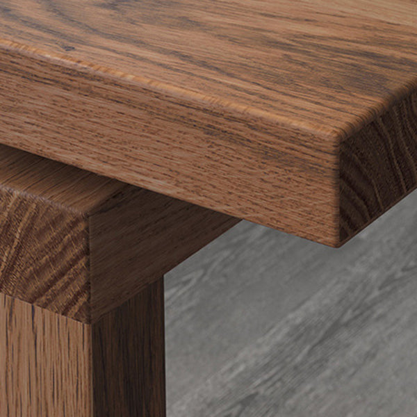 Mesa de pino de mesa de comedor de madera con base de trineo
