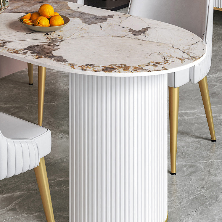 Metal Contemporary Free Form Table Sintered Stone Table with 3 Legs