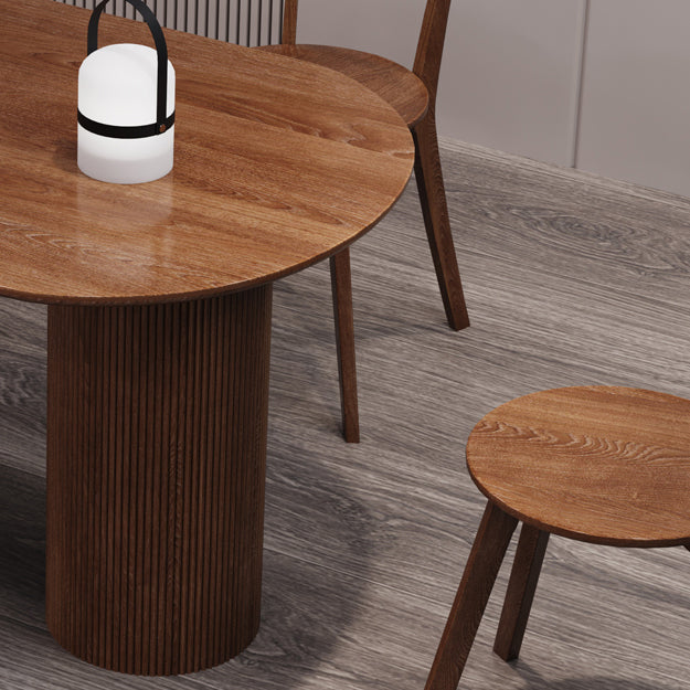 Solid Wood Top Dining Table Modern Pine Wood Table with 3 Legs