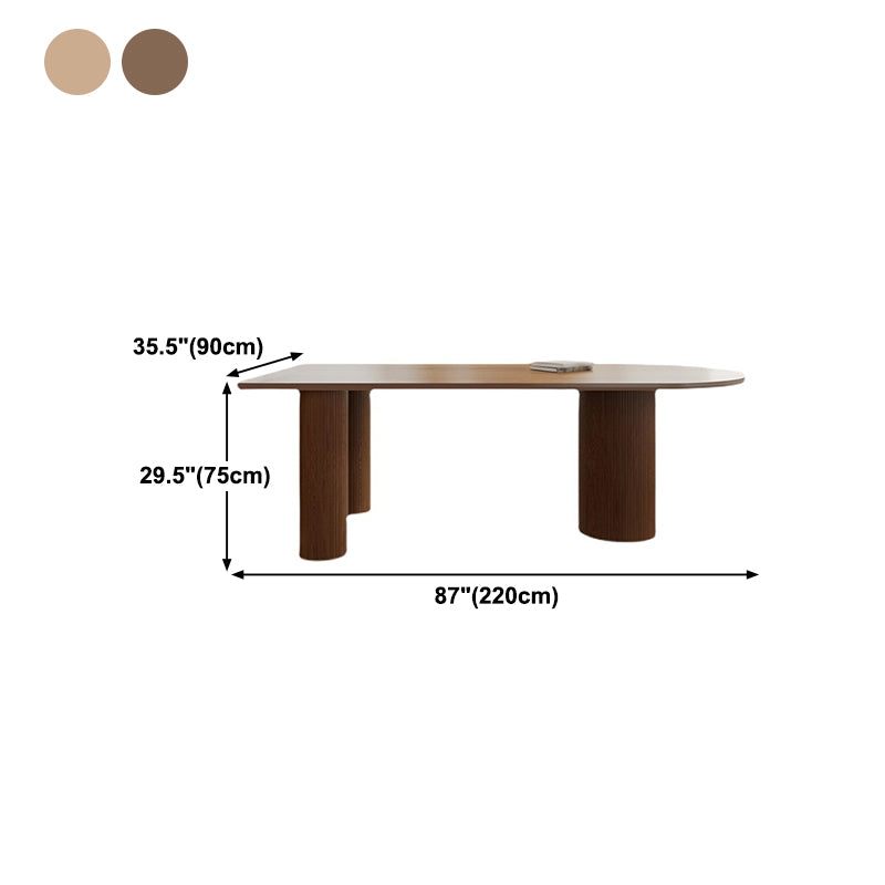 Solid Wood Top Dining Table Modern Pine Wood Table with 3 Legs