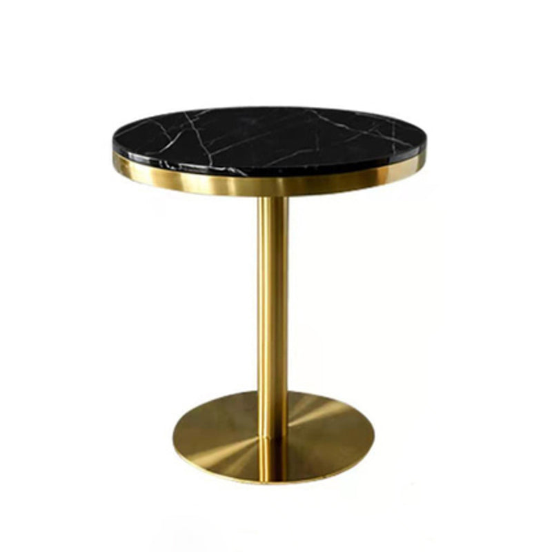 Metal Traditional Luxury Round Dining Table Marble Indoor Table with Pedestal Base