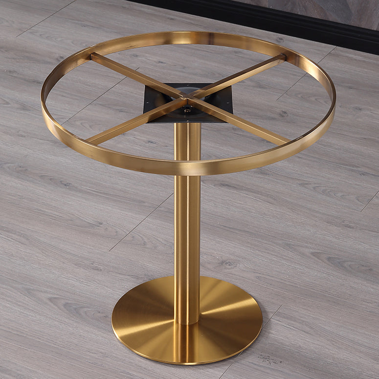 Metal Traditional Luxury Round Dining Table Marble Indoor Table with Pedestal Base