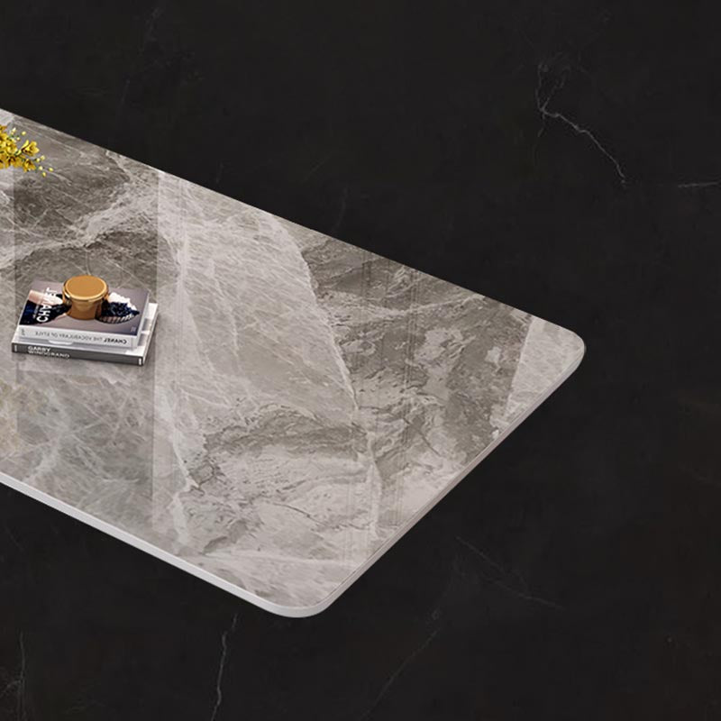 Industrial Sintered Stone Tisch Rechteck Esstisch mit Sockelbasis für das Restaurant