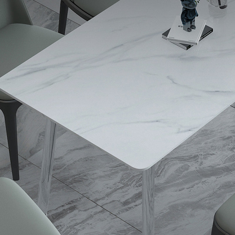 Sintered Stone Dining Table Modern Rectangle Dining Table with Acrylic Base for Home Use