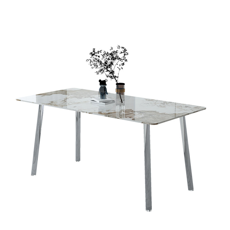 Sintered Stone Dining Table Modern Rectangle Dining Table with Acrylic Base for Home Use