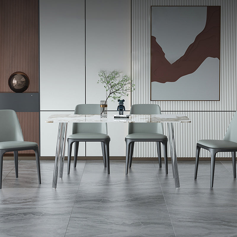 Sintered Stone Dining Table Modern Rectangle Dining Table with Acrylic Base for Home Use