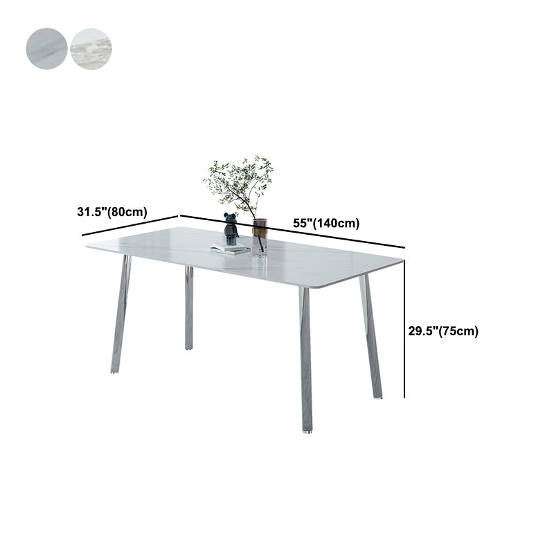 Sintered Stone Dining Table Modern Rectangle Dining Table with Acrylic Base for Home Use
