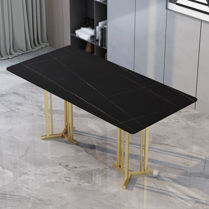 Mesa de comedor de doble pedestal de muebles de piedra de lujo tradicional