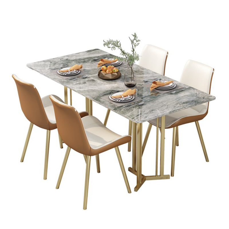 Mesa de comedor de doble pedestal de muebles de piedra de lujo tradicional