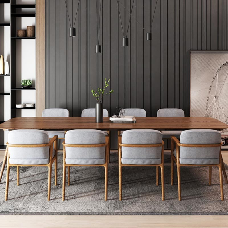 Rectangle Shape Simplicity Dining Table Solid Wood Fixed Table for Home