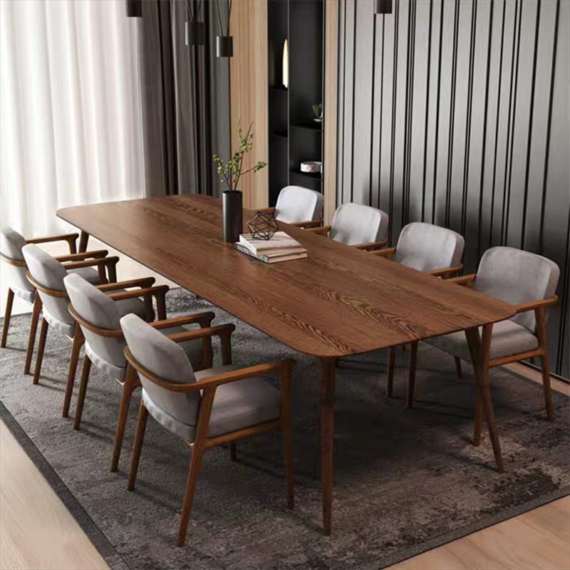 Rectangle Shape Simplicity Dining Table Solid Wood Fixed Table for Home