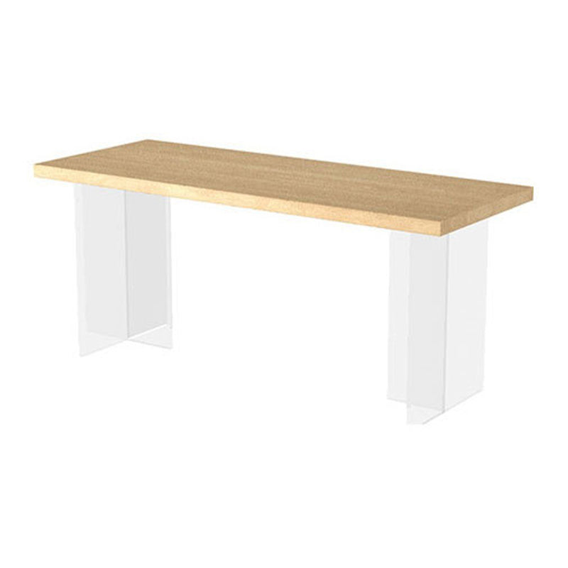 Table à manger en bois massif Table à manger rectangulaire moderne avec base en acrylique