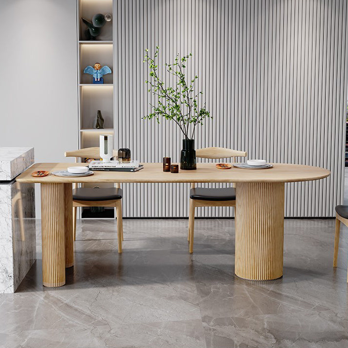 Contemporary Solid Wood Free Form Dining Table Pine Wood Top Dining Table with 3 Legs