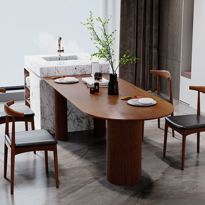 Contemporary Solid Wood Free Form Dining Table Pine Wood Top Dining Table with 3 Legs