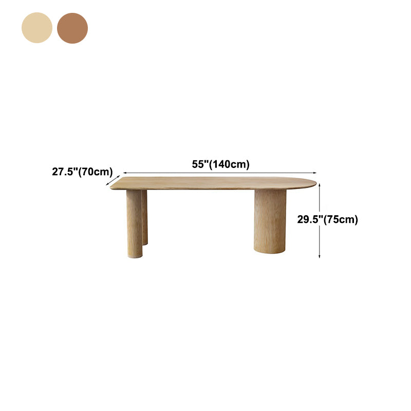 Contemporary Solid Wood Free Form Dining Table Pine Wood Top Dining Table with 3 Legs