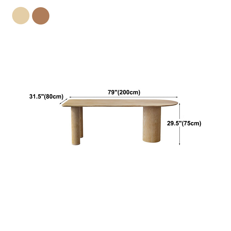Contemporary Solid Wood Free Form Dining Table Pine Wood Top Dining Table with 3 Legs