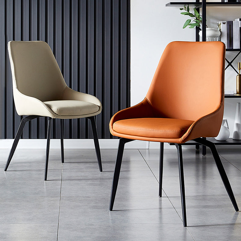 Chaises de salle à manger rembourrées par chaise latérale à bras arrière solide de conception industrielle
