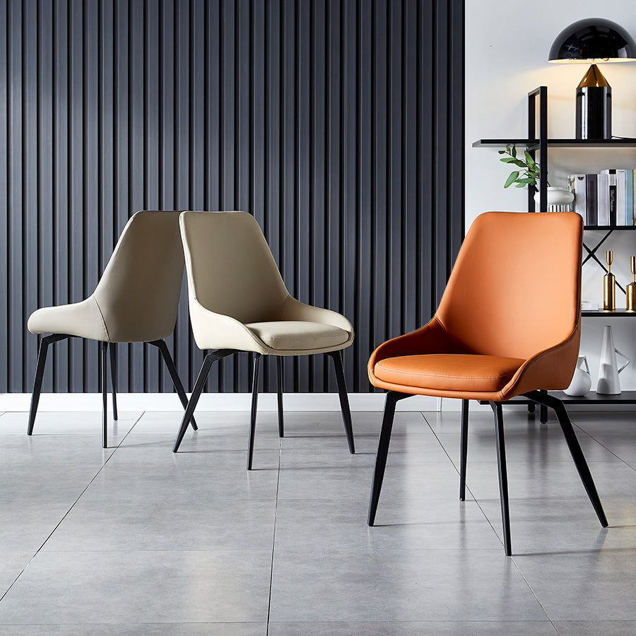 Chaises de salle à manger rembourrées par chaise latérale à bras arrière solide de conception industrielle