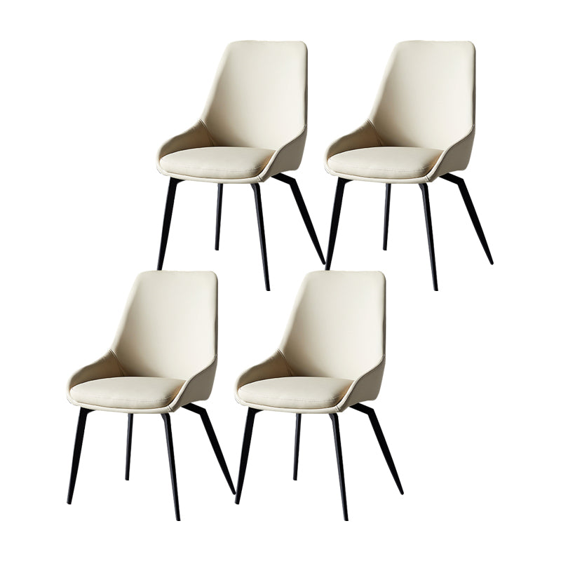 Chaises de salle à manger rembourrées par chaise latérale à bras arrière solide de conception industrielle
