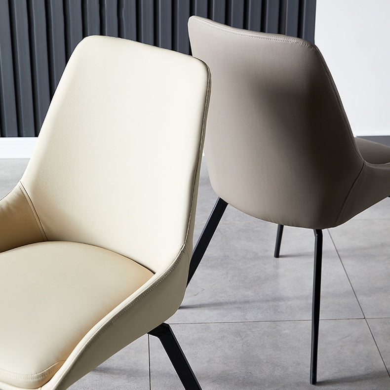 Chaises de salle à manger rembourrées par chaise latérale à bras arrière solide de conception industrielle