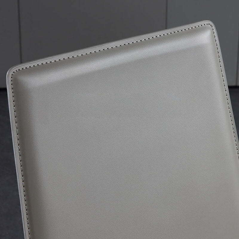 Silla sin brazos de comedor de cuero moderno, sillas de comedor de metal para uso doméstico