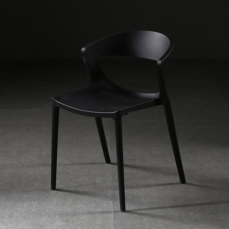 Scandinavian Style Open Back Dining Side Chair Plastic Dining Armless Chair for Home
