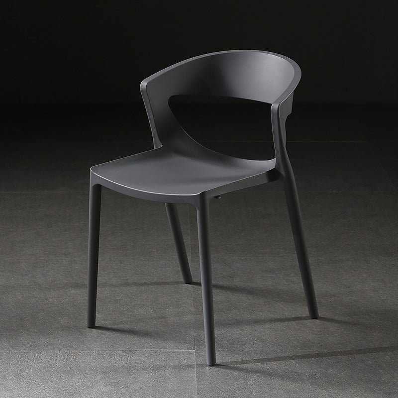 Scandinavian Style Open Back Dining Side Chair Plastic Dining Armless Chair for Home