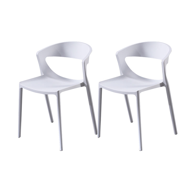 Silla lateral de comedor con respaldo abierto de estilo escandinavo, silla sin brazos de comedor de plástico para el hogar