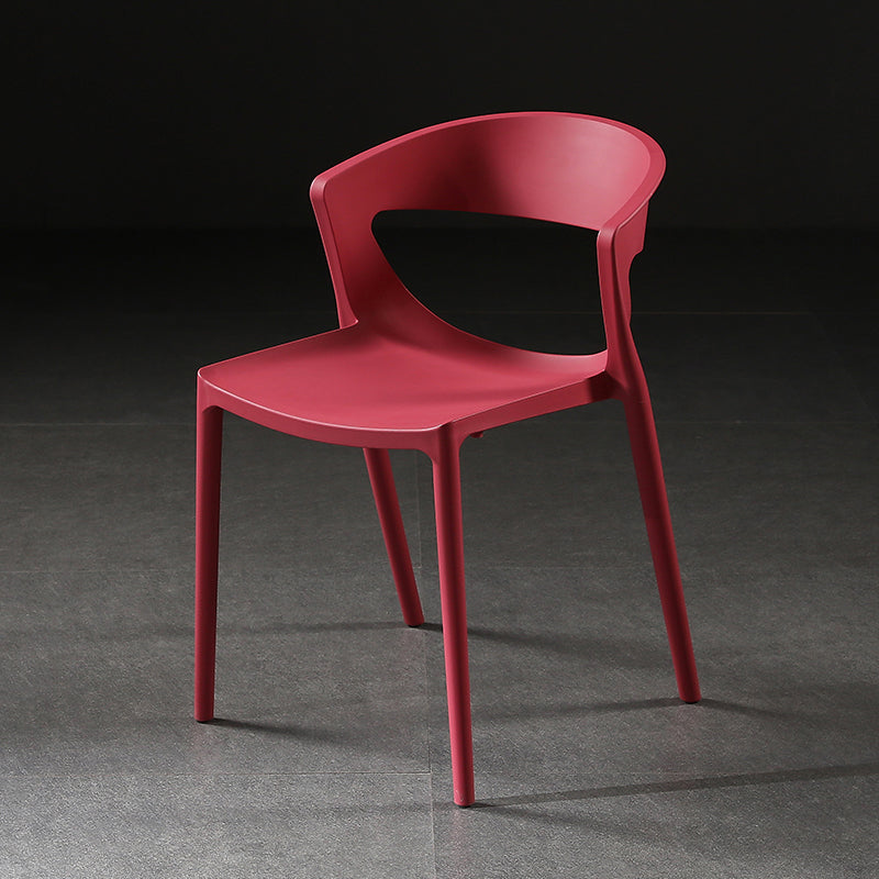 Scandinavian Style Open Back Dining Side Chair Plastic Dining Armless Chair for Home