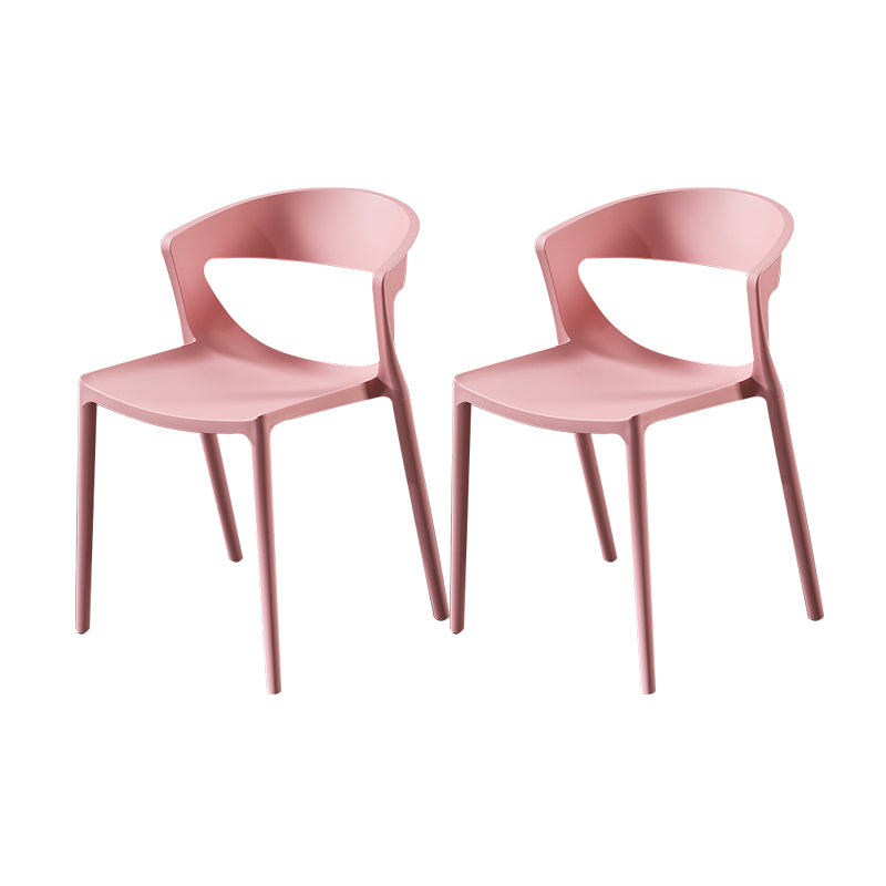 Silla lateral de comedor con respaldo abierto de estilo escandinavo, silla sin brazos de comedor de plástico para el hogar