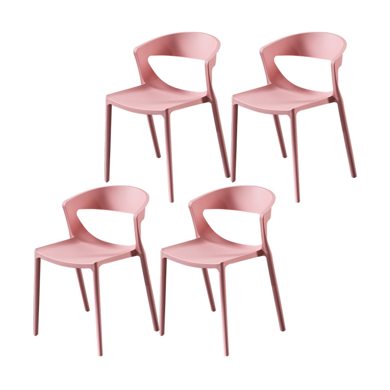 Silla lateral de comedor con respaldo abierto de estilo escandinavo, silla sin brazos de comedor de plástico para el hogar