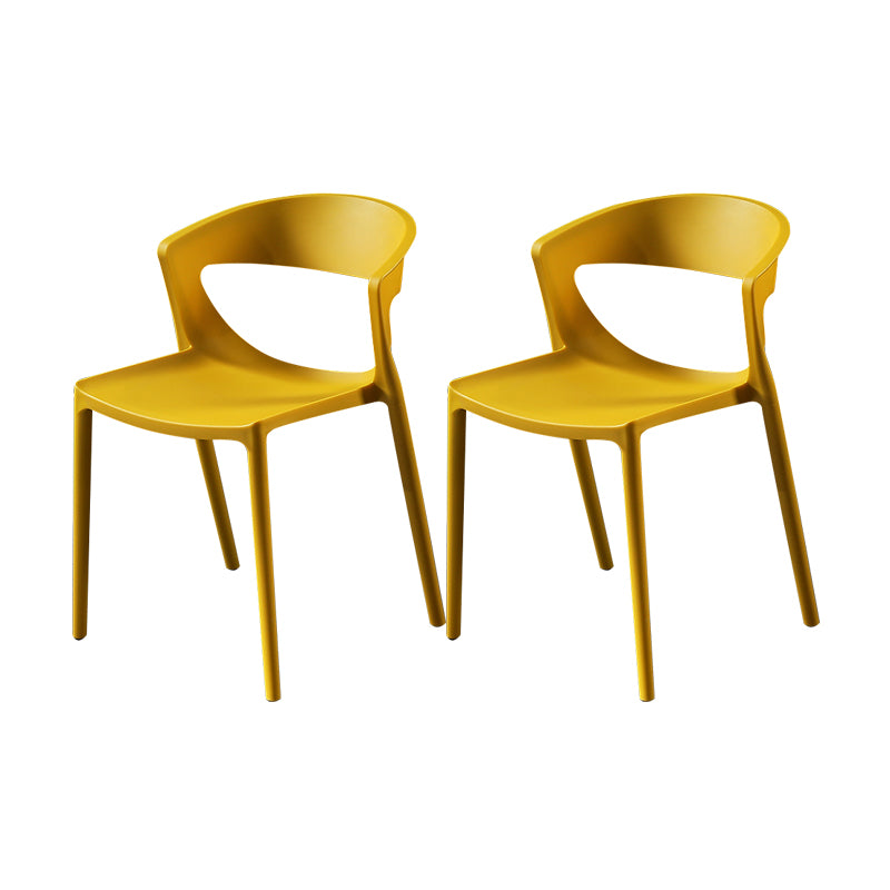 Silla lateral de comedor con respaldo abierto de estilo escandinavo, silla sin brazos de comedor de plástico para el hogar
