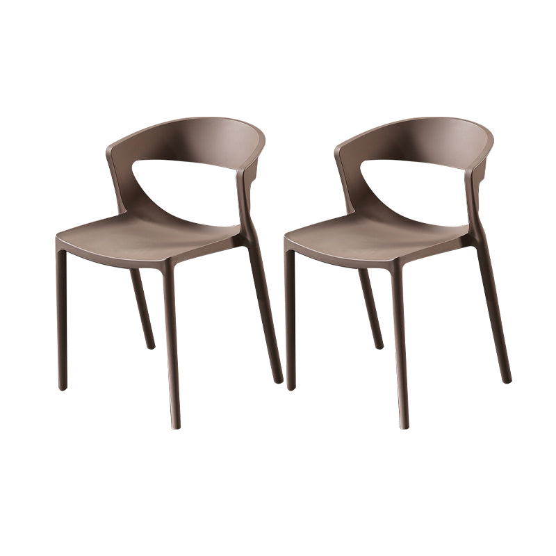 Silla lateral de comedor con respaldo abierto de estilo escandinavo, silla sin brazos de comedor de plástico para el hogar