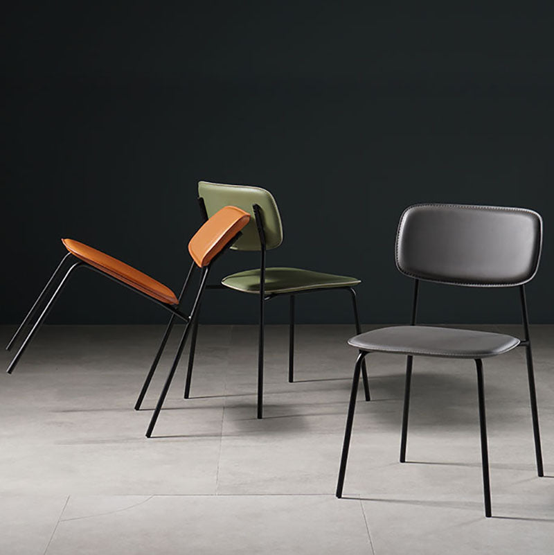Silla de cocina contemporánea que cena sillas laterales sin brazos con patas de metal