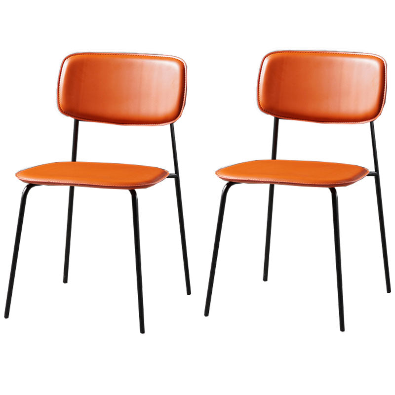 Silla de cocina contemporánea que cena sillas laterales sin brazos con patas de metal