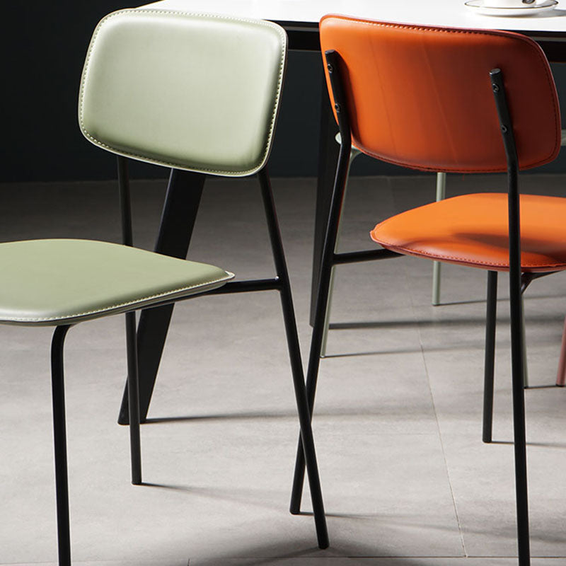 Silla de cocina contemporánea que cena sillas laterales sin brazos con patas de metal