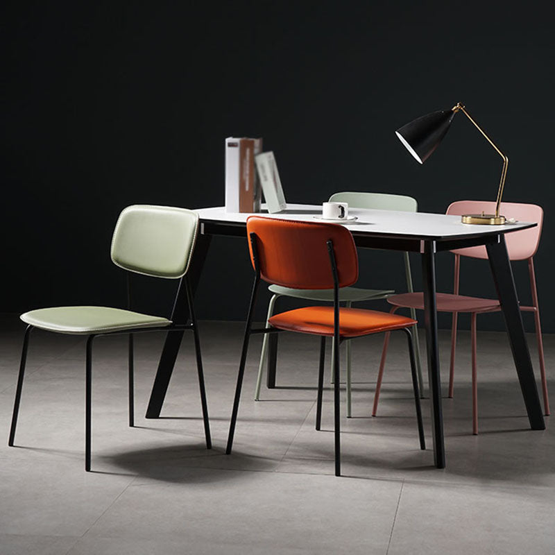 Silla de cocina contemporánea que cena sillas laterales sin brazos con patas de metal