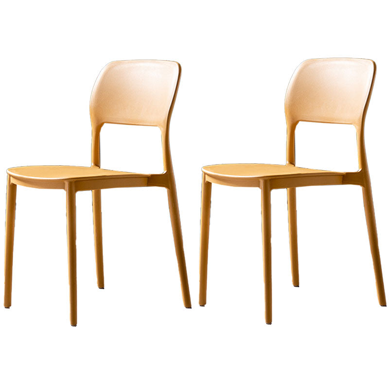 Silla de cocina de estilo contemporáneo, silla lateral de comedor con respaldo abierto sin brazos de plástico