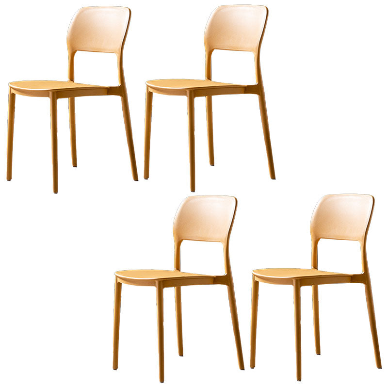 Silla de cocina de estilo contemporáneo, silla lateral de comedor con respaldo abierto sin brazos de plástico