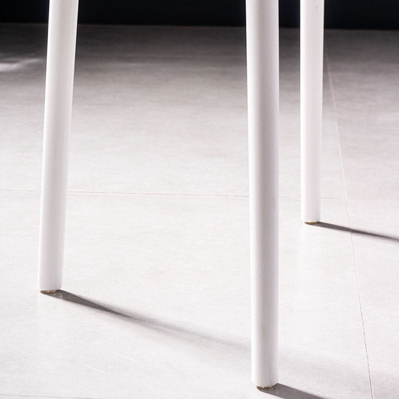 Silla de cocina de estilo contemporáneo, silla lateral de comedor con respaldo abierto sin brazos de plástico