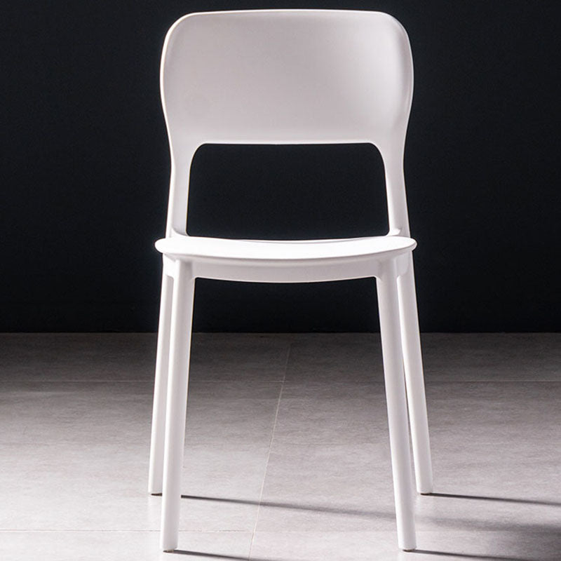 Silla de cocina de estilo contemporáneo, silla lateral de comedor con respaldo abierto sin brazos de plástico